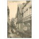 carte postale ancienne 14 LISIEUX. Café Rue des Fèves vers 1900