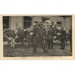 90 BELFORT. Arrivée des Paysans de Valdoie attelage Boeufs