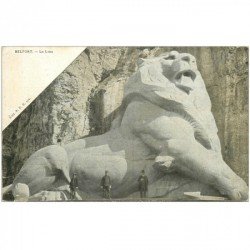 carte postale ancienne 90 BELFORT. Le Lion de Bartholdi. Tampon 55 RT