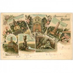 carte postale ancienne 90 BELFORT. Multivues 1900. Petite restauration bord gauche