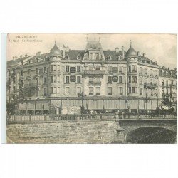 carte postale ancienne 90 BELFORT. Quai et Pont Carnot 1918 Magasin au Bon Marché