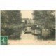 carte postale ancienne 91 ARPAJON. Femme en barque sur Rivière Orge et Propriété Ile Arpajon 1908 Pêcheurs à la ligne en face