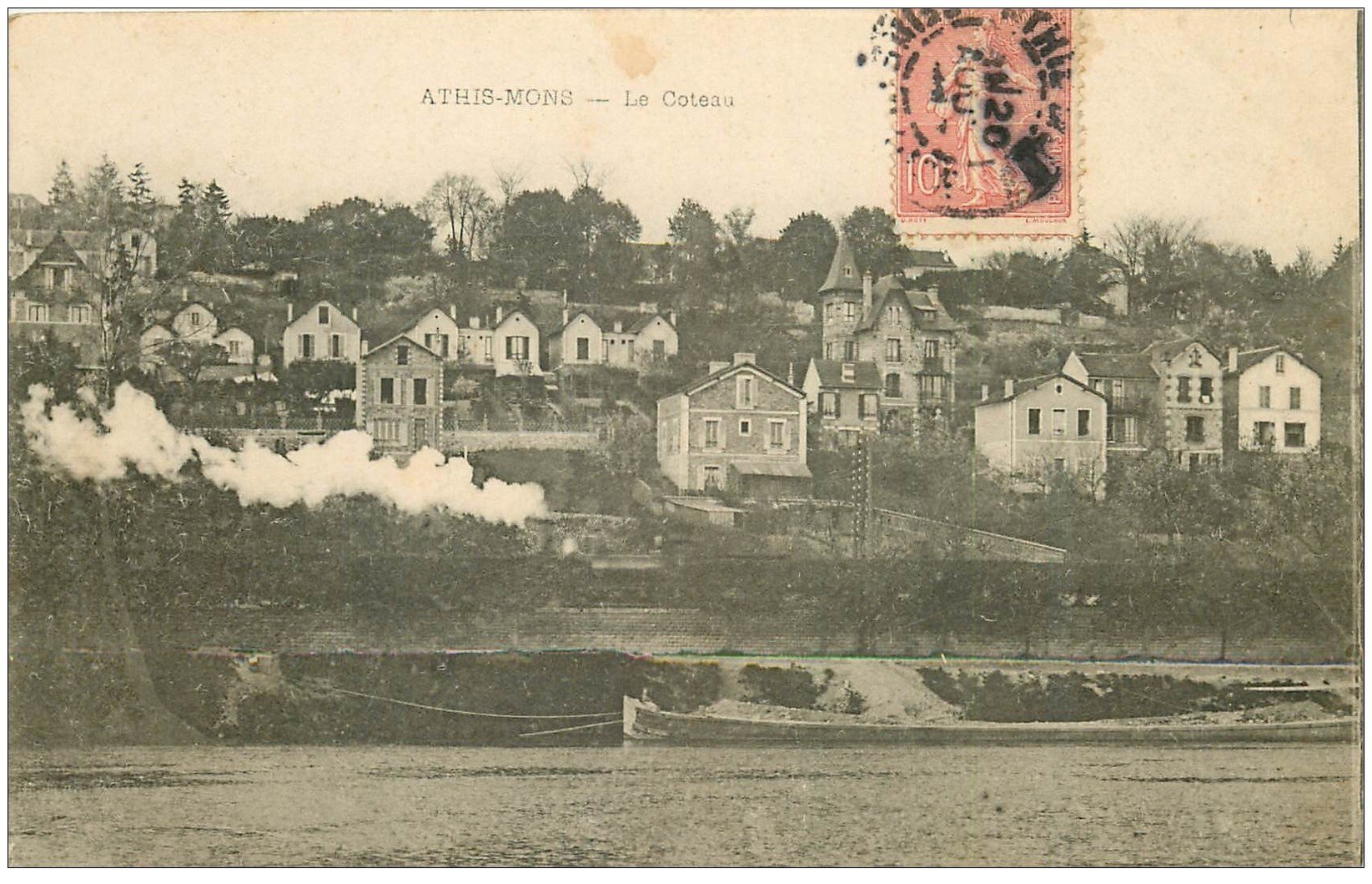carte postale ancienne 91 ATHIS MONS. Le Coteau vers 1905