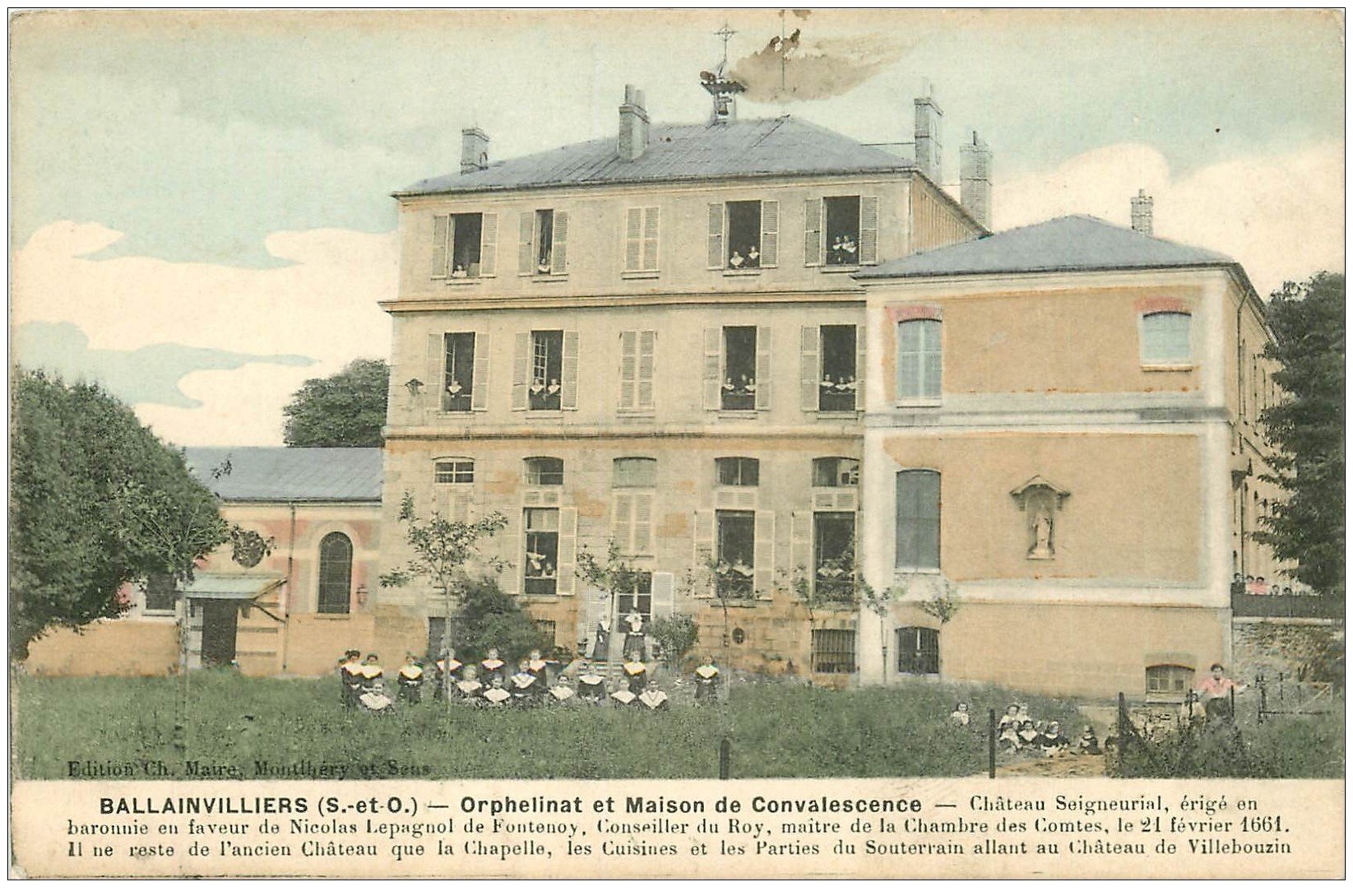 91 BALLAINVILLIERS. Orphelinat et Maison de Convalescence Elèves et Bonnes Soeurs