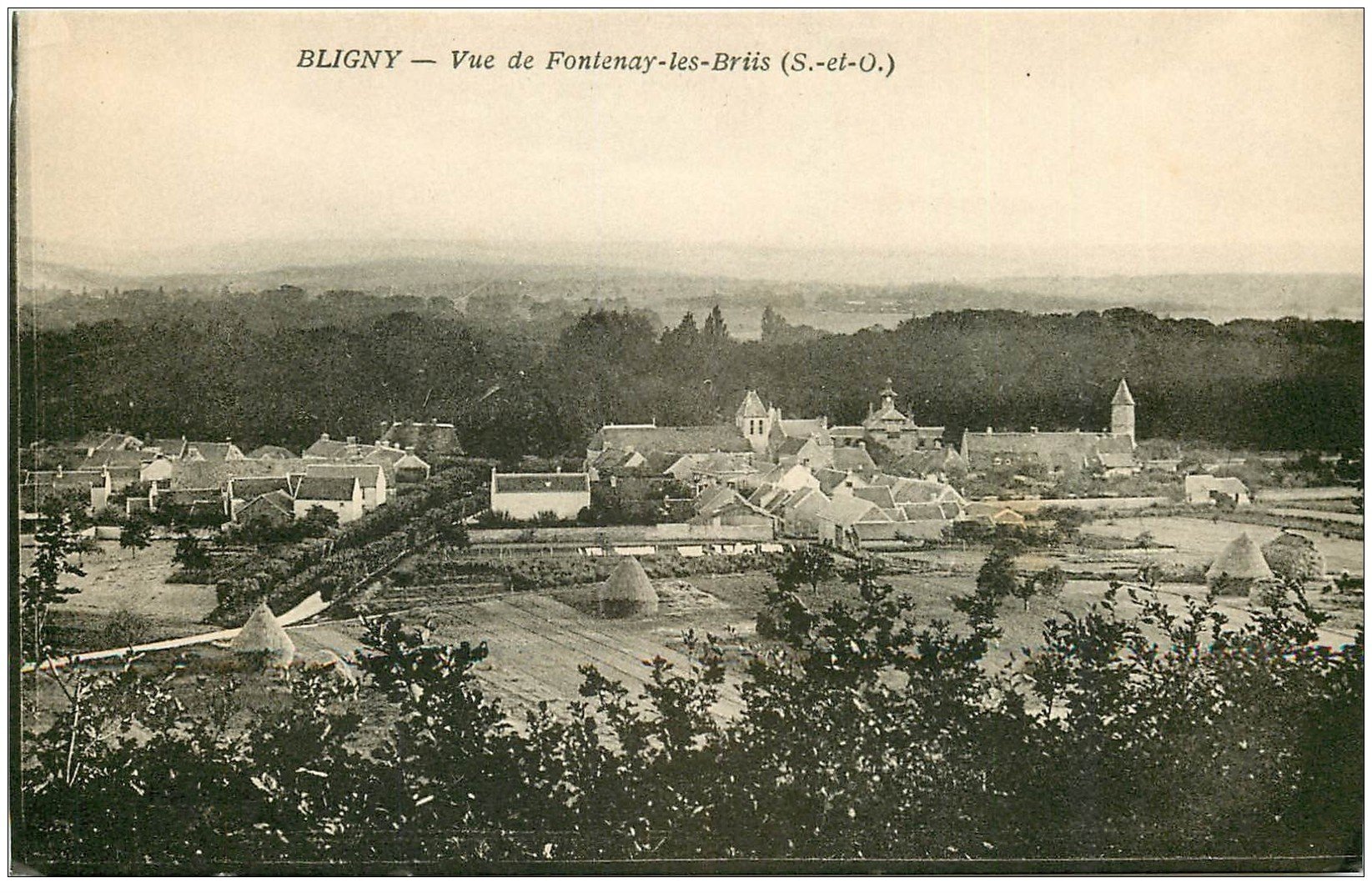 carte postale ancienne 91 BLIGNY. Vue de Fontenay les Briis 1936