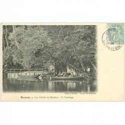 carte postale ancienne 91 BRUNOY. Le Canotage Les Vallées de Mandres vers 1905