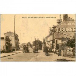 91 BURES-SUR-YVETTE. Voitures anciennes Route de Chartres. Marbrerie et Café Dubonnet