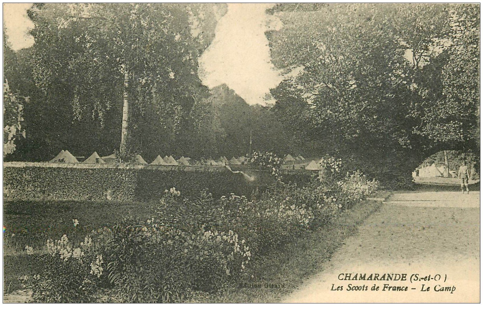carte postale ancienne 91 CHAMARANDE. Les Scouts de France le Camp 1924