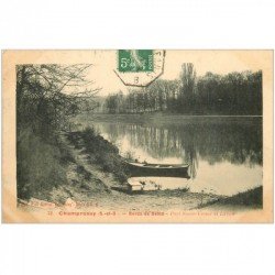 carte postale ancienne 91 CHAMPROSAY. Port Saint Victor et Lavoir 1912