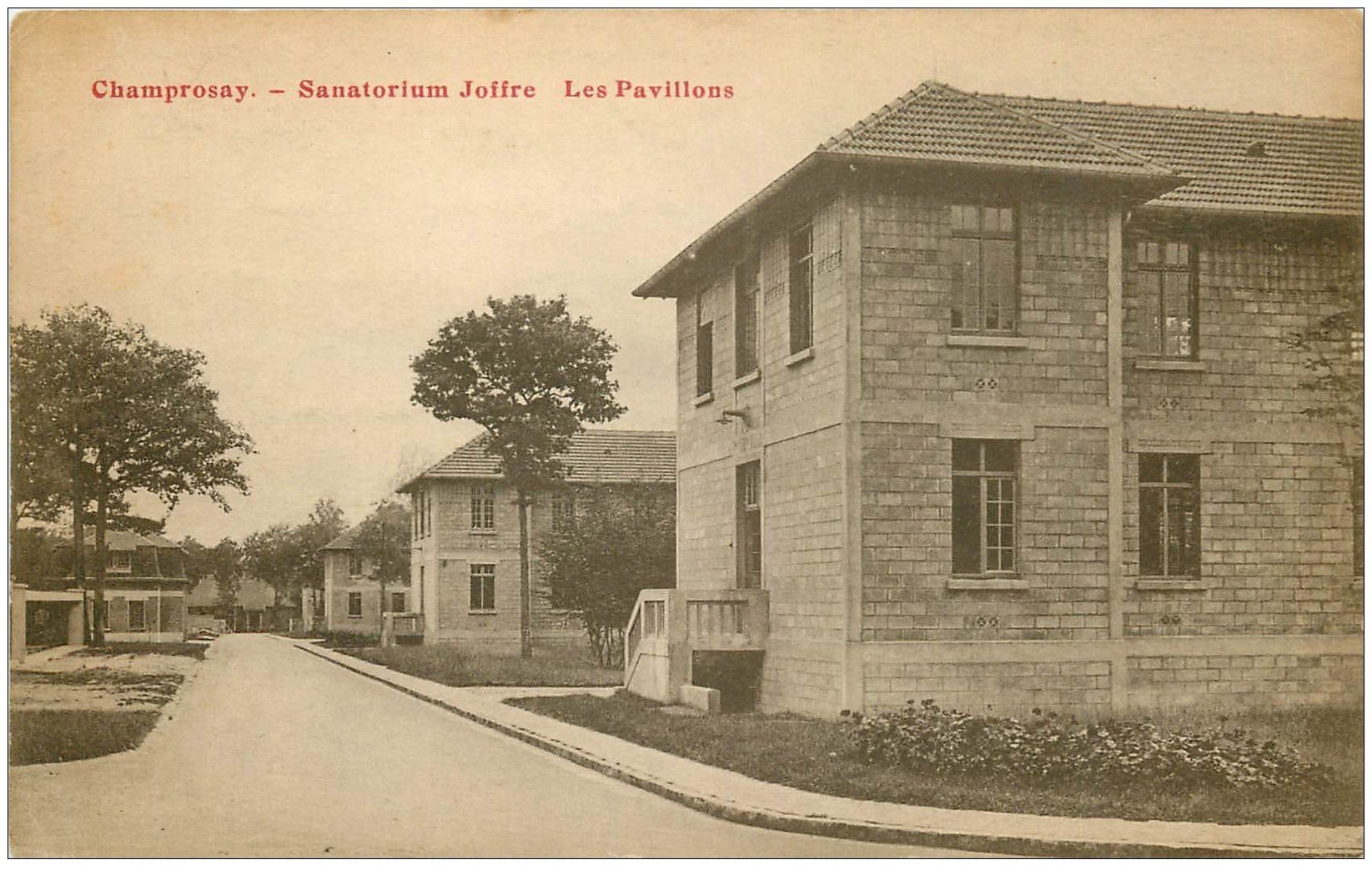 carte postale ancienne 91 CHAMPROSAY. Sanatorium Joffre. Les Pavillons 1935