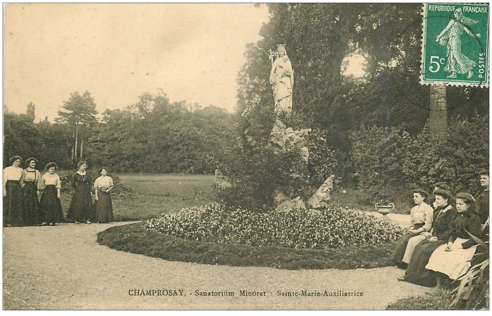 carte postale ancienne 91 CHAMPROSAY. Sanatorium Minoret Sainte Marie Auxilliaire (mini pli coin gauche)...