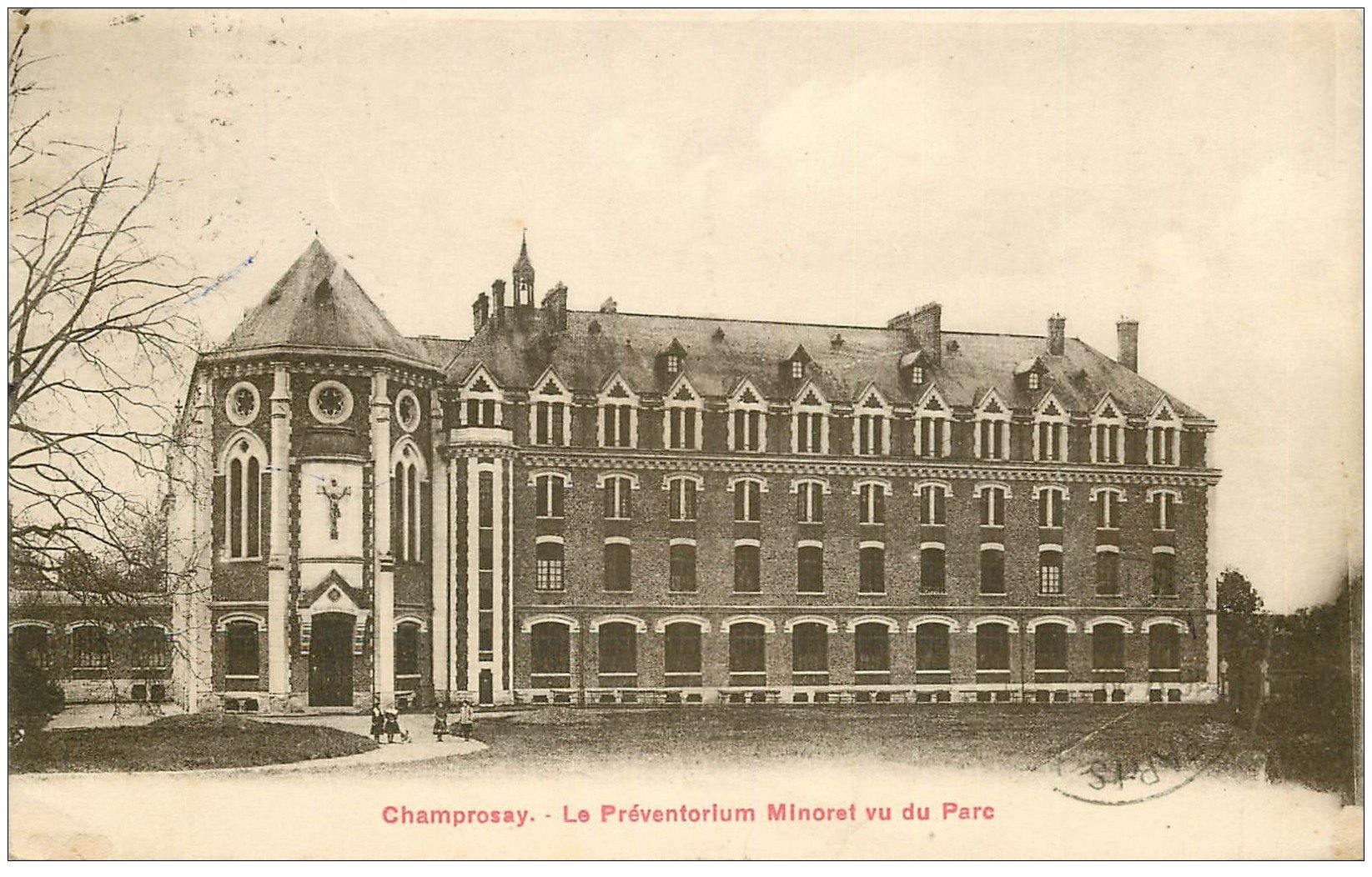 carte postale ancienne 91 CHAMPROSAY. Sanatorium Minoret vu du Parc 1923