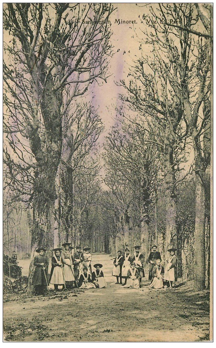 carte postale ancienne 91 CHAMROSAY. Sanatorium Minoret vers 1907. Timbre manquant et trace violette