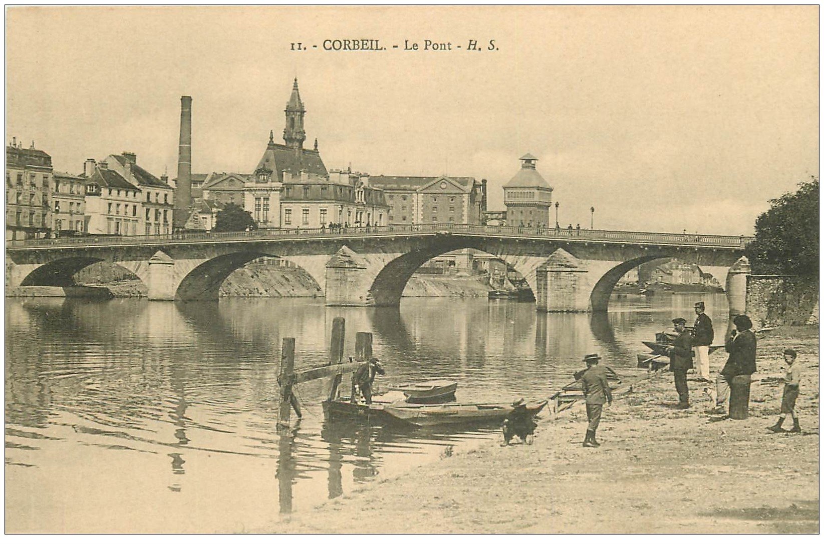 91 CORBEIL ESSONNES. Le Pont avec Passeur en barge