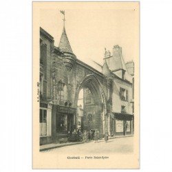 carte postale ancienne 91 CORBEIL ESSONNES. Porte Saint-Spire Lunetterie Aubert