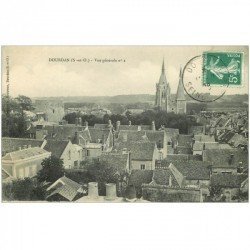 carte postale ancienne 91 DOURDAN. Vue générale sur la Ville 1908 et les toits