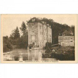 carte postale ancienne 91 ESSONNES. Le Moulin sur l'Essonnes animation
