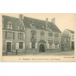 carte postale ancienne 91 ETAMPES. Caisse d'Epargne et Maison Diane de Poitiers