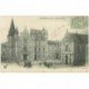carte postale ancienne 91 ETAMPES. Hôtel de Ville 1908 et Nettoyeur de rues