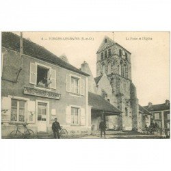carte postale ancienne 91 FORGES LES BAINS. Facteur devant la Poste Téléphones Télégraphes et Caisse d'Epargne