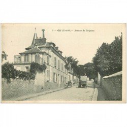 carte postale ancienne 91 GIF SUR YVETTE. Attelage Ane avenue de Grignon