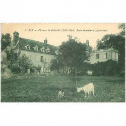 carte postale ancienne 91 GIF SUR YVETTE. Ecole féminine d'Agriculture au Château de Belleville avec Chèvre et Chien
