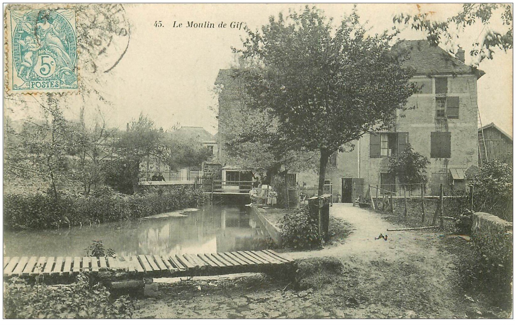 carte postale ancienne 91 GIF SUR YVETTE. Le Moulin 1905 animation