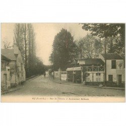carte postale ancienne 91 GIF SUR YVETTE. Restaurant Bellouis rue de l'Yvette vers 1900 près du Haras du Moulin