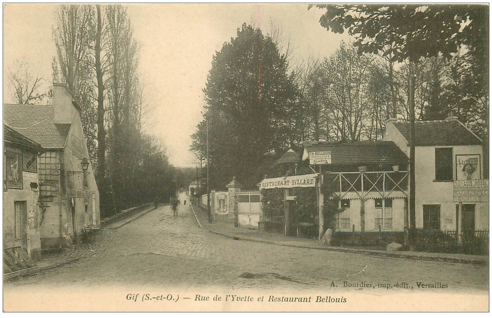91 GIF SUR YVETTE. Restaurant Bellouis rue de l'Yvette vers 1900 près