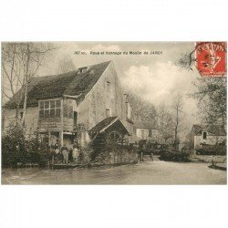 91 JARCY. Roue et Vannage du Moulin 1908 belle animation