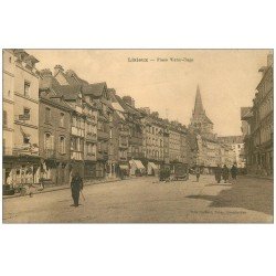 carte postale ancienne 14 LISIEUX. Place Victor-Hugo Hôtel du Grand Manoir