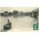 carte postale ancienne 91 JUVISY SUR ORGE. Pêcheurs en barque près du Pont 1908 et Restaurants en face