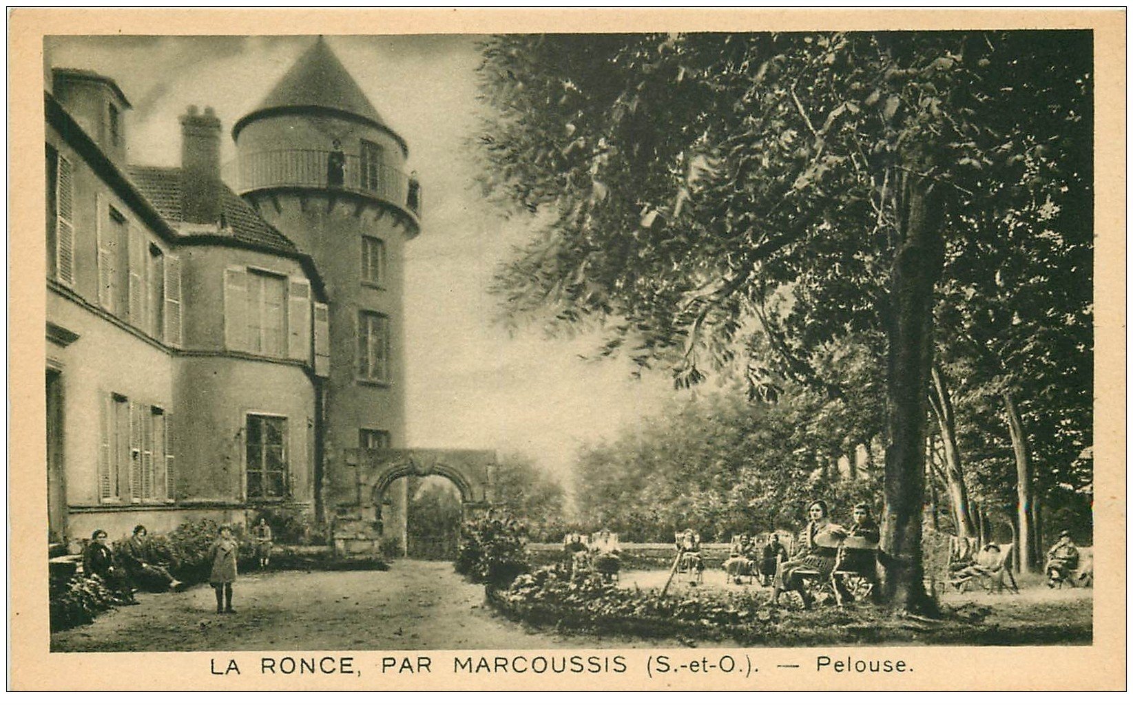 carte postale ancienne 91 LA RONCE PAR MARCOUSSIS. Pelouse