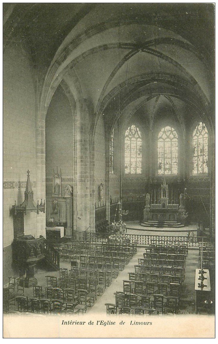 carte postale ancienne 91 LIMOURS. L'Eglise vers 1900