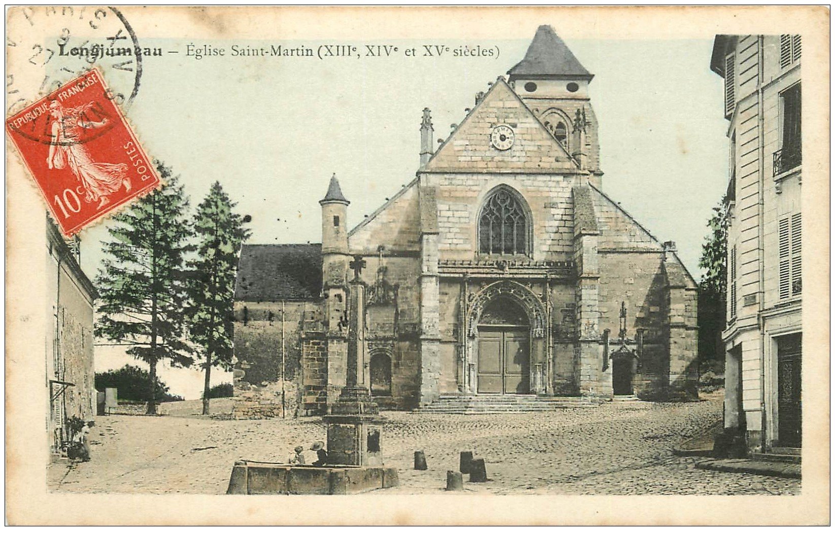 carte postale ancienne 91 LONGJUMEAU. Eglise Saint Martin 1910