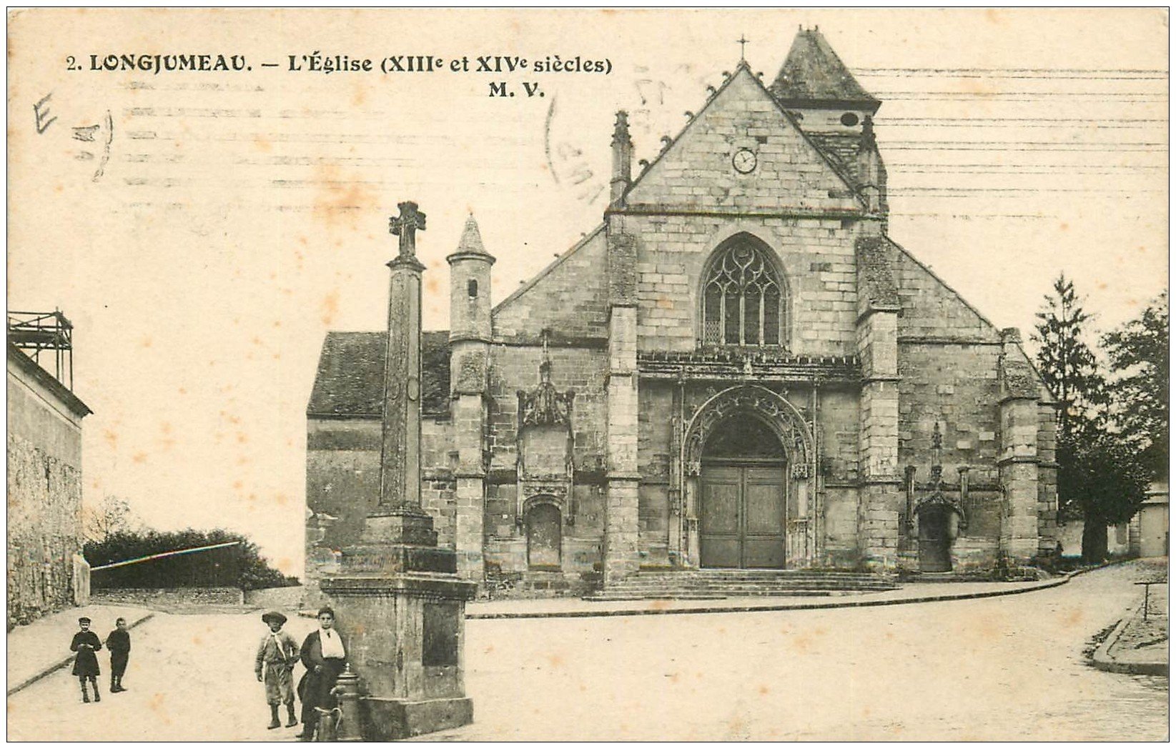 carte postale ancienne 91 LONGJUMEAU. L'Eglise 1915