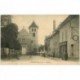 carte postale ancienne 91 MANDRES. L'Eglise et Cycles Motteau. Tampon du Génie 1915