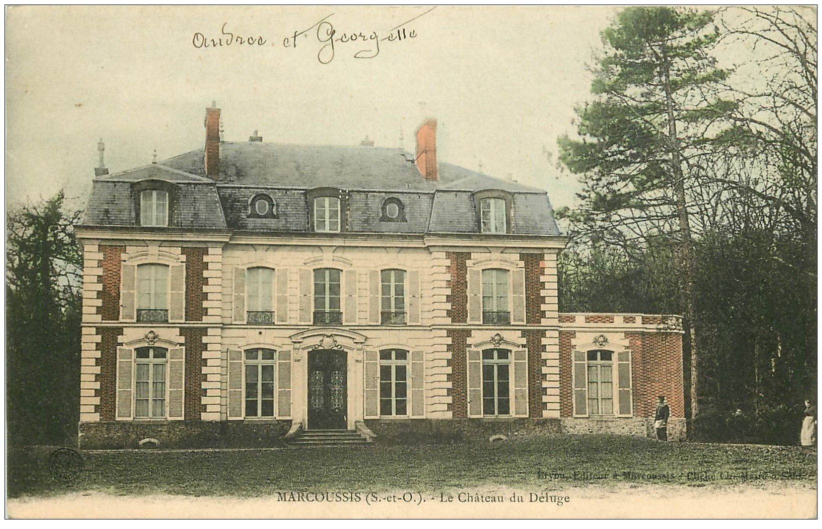 carte postale ancienne 91 MARCOUSSIS. Château du Déluge 1908