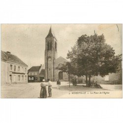 carte postale ancienne 91 MEREVILLE. Place de l'Eglise