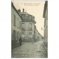 carte postale ancienne 91 MILLY LA FORET. Rue Farnault Maison du Graveur Lalauze 1918