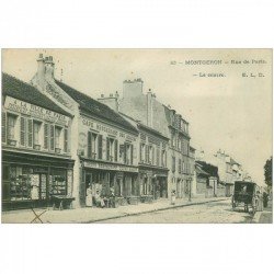 91 MONTGERON. Rue de Paris Café Restaurant des Acacias et Magasin de Cartes Postales 1909 Fiacre de Munch