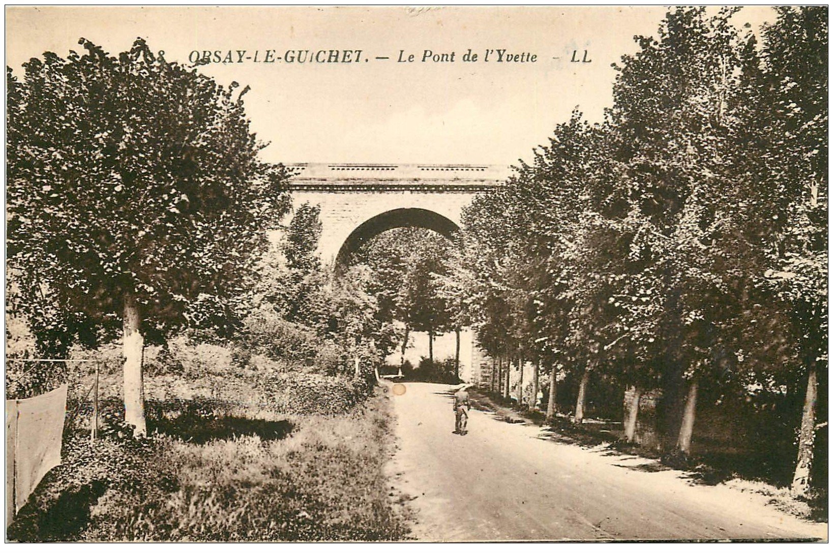 carte postale ancienne 91 ORSAY LE GUICHET. Le Pont de l'Yvette 1948