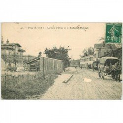 carte postale ancienne 91 ORSAY. La Gare et attelage Boulevard Dubreuil