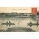 carte postale ancienne 91 RIS ORANGIS. Pêcheurs et Pêcheuses sur la Seine vers le Sanatorium 1907