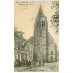 carte postale ancienne 91 SAINT CYR SOUS DOURDAN. L'Eglise et la Buvette Epicerie 1913