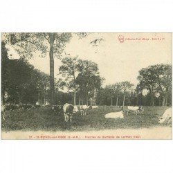 carte postale ancienne 91 SAINT MICHEL SUR ORGE. Troupeau de Vaches aux Prairies du Domaine de Lormoy 1908