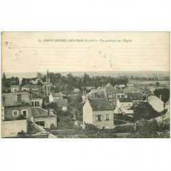 carte postale ancienne 91 SAINT MICHEL SUR ORGE. Vue sur l'Eglise 1921