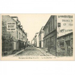 carte postale ancienne 91 SAVIGNY-SUR-ORGE. Epicerie Ducrot sur la Grande-Rue Mercerie Vins Noël