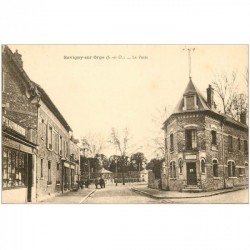 carte postale ancienne 91 SAVIGNY-SUR-ORGE. La Poste et Pharmacie