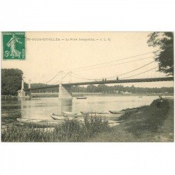 carte postale ancienne 91 SOISY SOUS ETIOLLES. Le Pont Suspendu